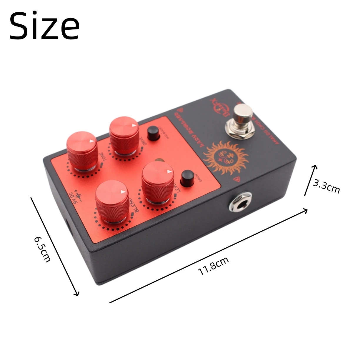Fanmuzk LADY ROWLAND Bass Drive Pedal Tone Control 3-8kHz +6dB Mid Boost 300-1kHz Grunt Switch for Active Passive Bass
