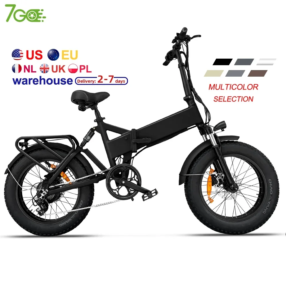 Folding Electric Bicycle 20 Inch Fat Tire 7 Speeds E Bike E-bike  500w 48v  Mountain Folding  Electric Bike Bicycle