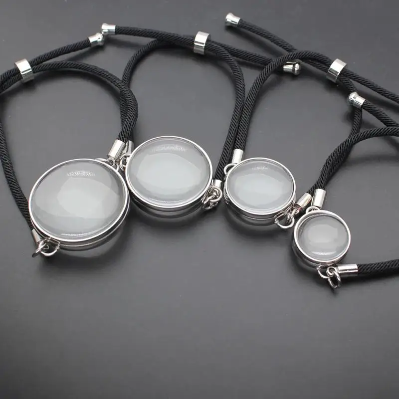 1pc glass Locket bracelet Stainless Steel living Floating Locket Bangle Black Rope Fit For Floating Locket charms jewelrys