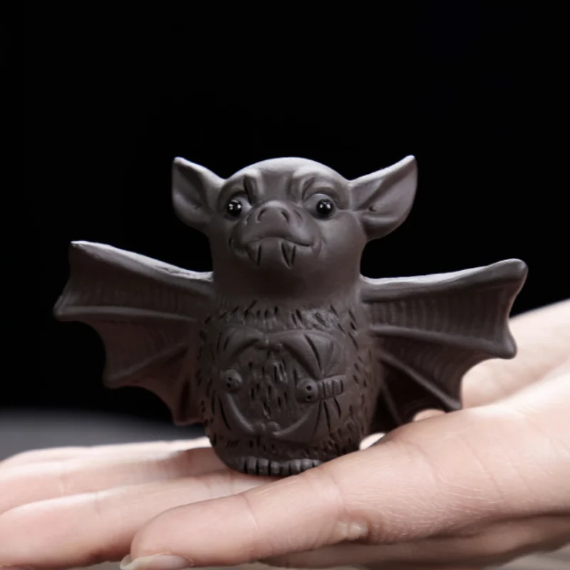 Chinese Yixing Zisha Pottery Tea Pet :bat Desktop Decorations Tea Tray Pets Gift