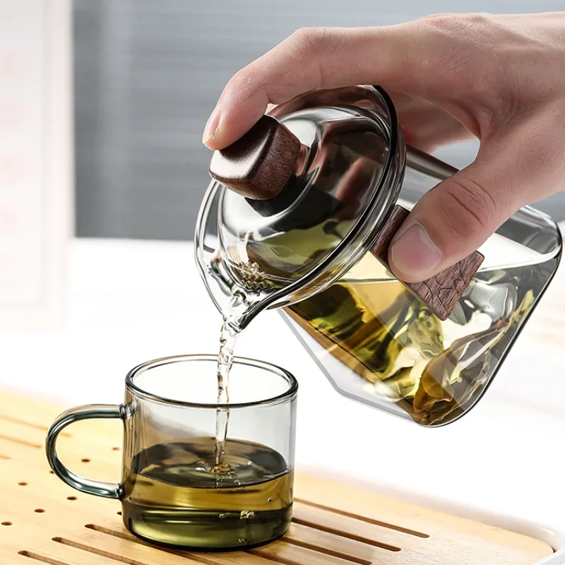 Glass Lidded Tea Bowl Anti-hot Teacup Large Number Hand Grab Pot Kung Fu Tea Set Tea Bowl Set