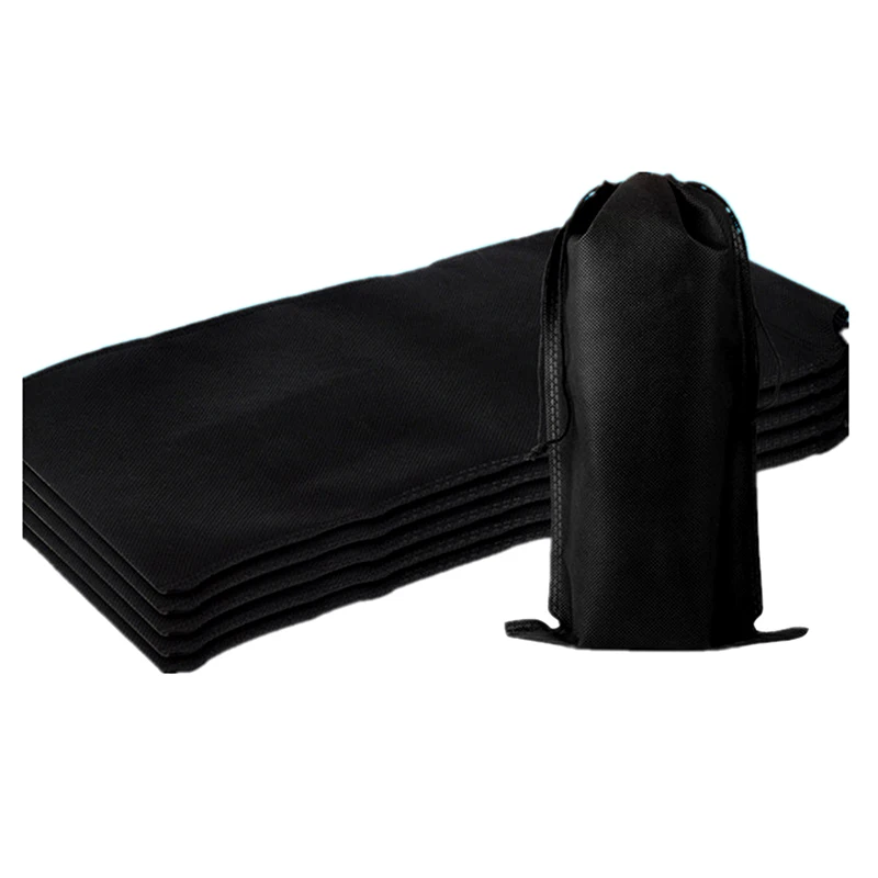 Drawstring Package Bag Black Silk Satin Hair Extenssions Wigs Headband Storage Bag Makeup Case Shoes Travel Pocket