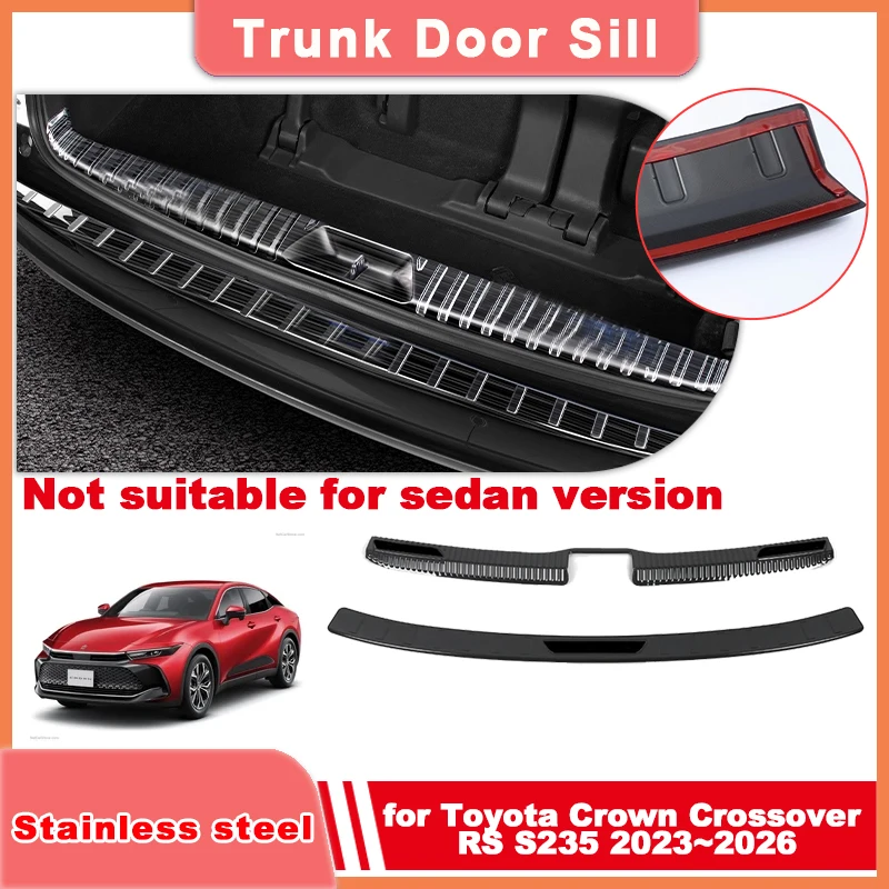 

Car Trunk Door Sill for Toyota Crown Crossover RS S235 2023~2026 2024 Stainless Steel Threshold Guard Plate Sticker Accessories