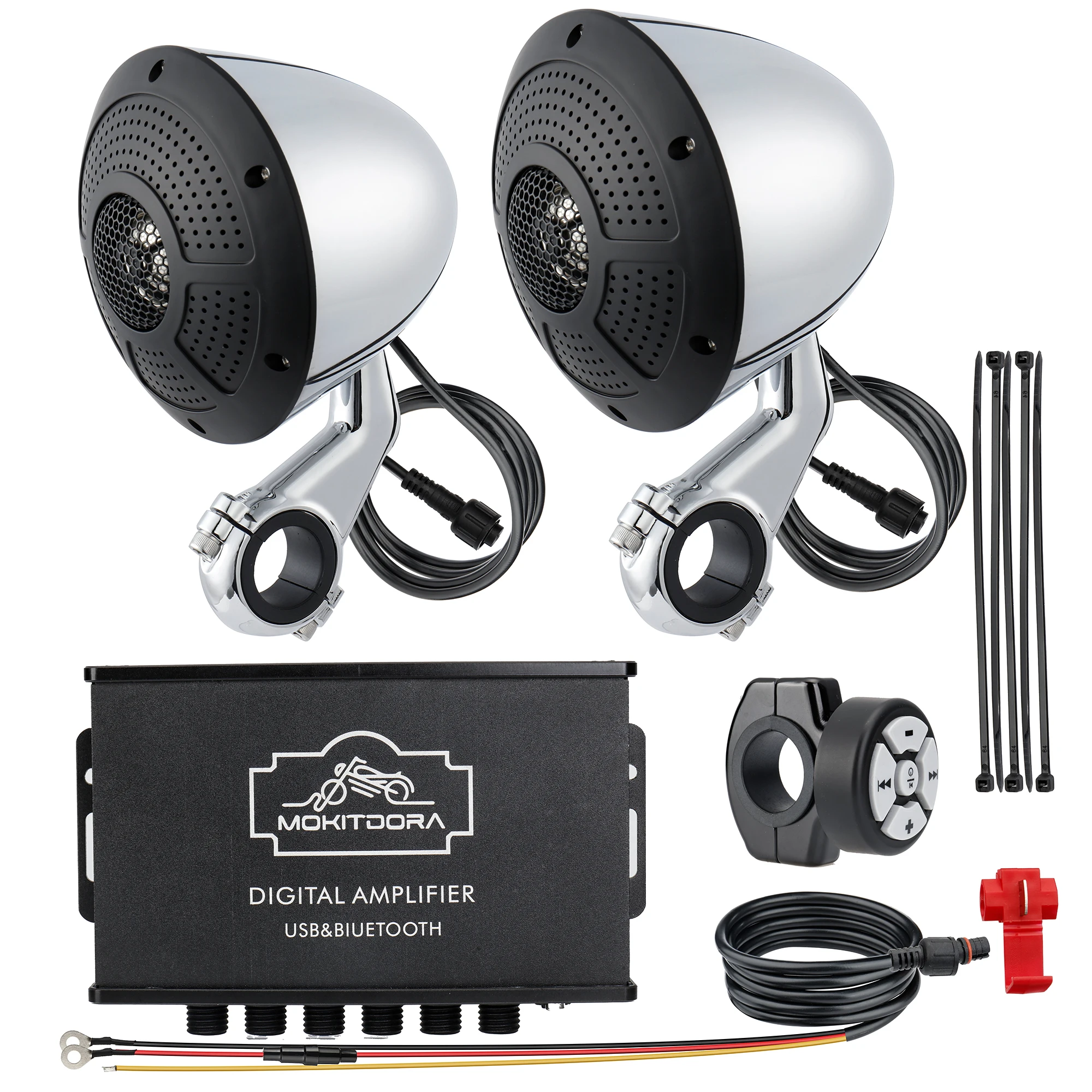 

1000W 4-Channel Full Range Bluetooth Amplifier Speakers Micro Stereo Audio System for Harley ATV UTV Boat Custom Touring Cruiser