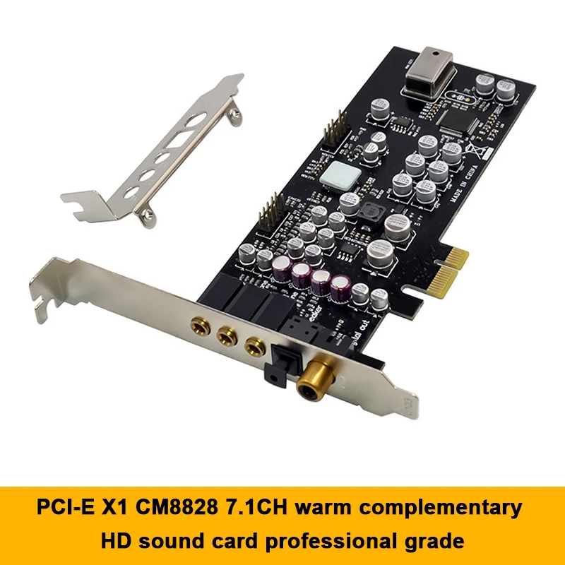 

Розница CM8828 PCI-E X1 7,1 канала температурная заполняющая звуковая карта Профессиональная HD аудио и видео игровое оборудование аудиокарта