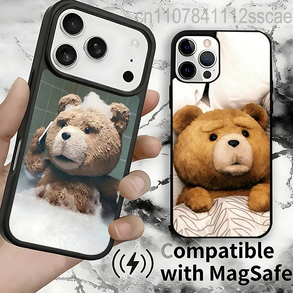 

Магнитный чехол для телефона Teddy Bear Movie Ted для iPhone 14, 16, 17, 13, 12, 11, 15 Pro Max Plus, чехол для беспроводной зарядки Magsafe