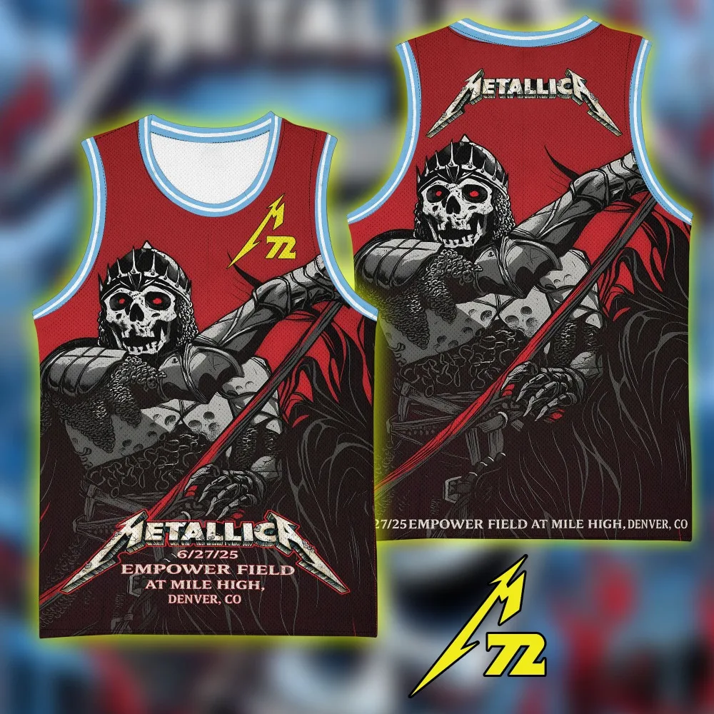 Metallica M72 Tour Basketball Jersey Sleeveless Fashion Vest 2026 Summer New Men Fashion Breathable Quick Drying Unisex Singlet