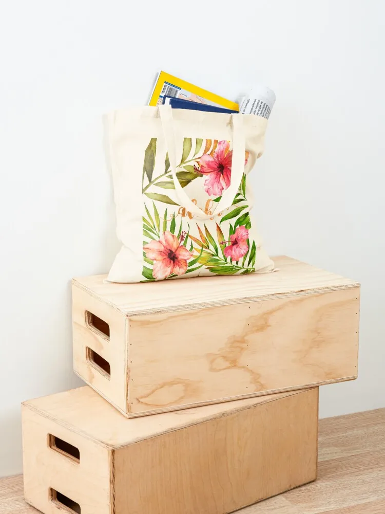 Aloha Tropical Hawaiian Floral Watercolor Tote Bag free delivery bags the tote bag bag for beach shopping trolley