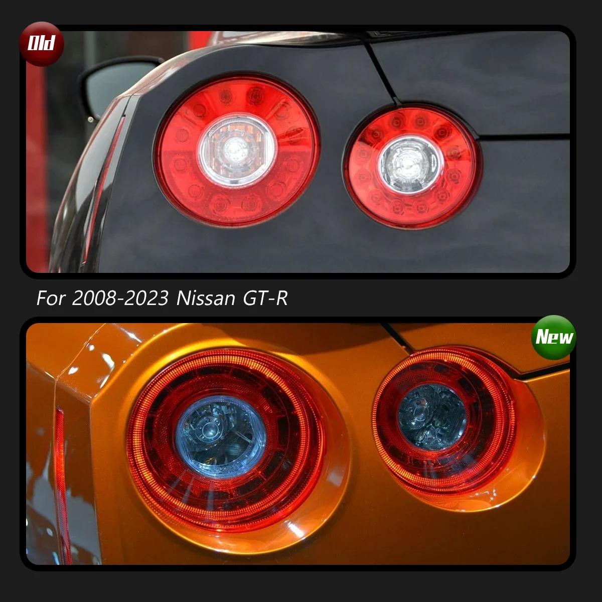 

Auto Accessories Car For Nissan GT-R Taillight 2008-2023 Upgrade Modified to New DRL Dynamic Turn Signal LED Taillight