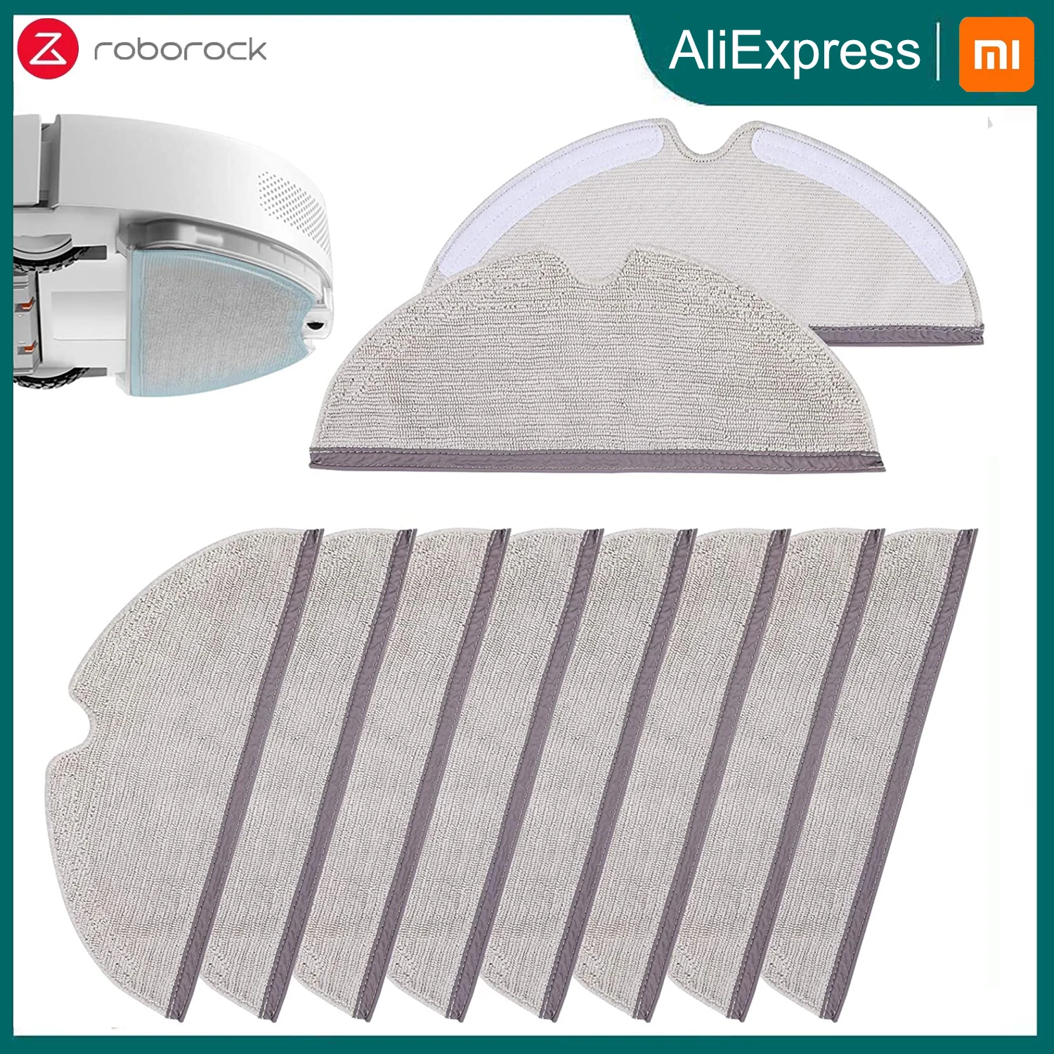 Xiaomi Mopping Cloth for Roborock S5, S5 Max, S6, S6 Pure, S6 MaxV, E4, E35, and E2 Mi Robot Vacuum Cleaner, Washable & Reusable