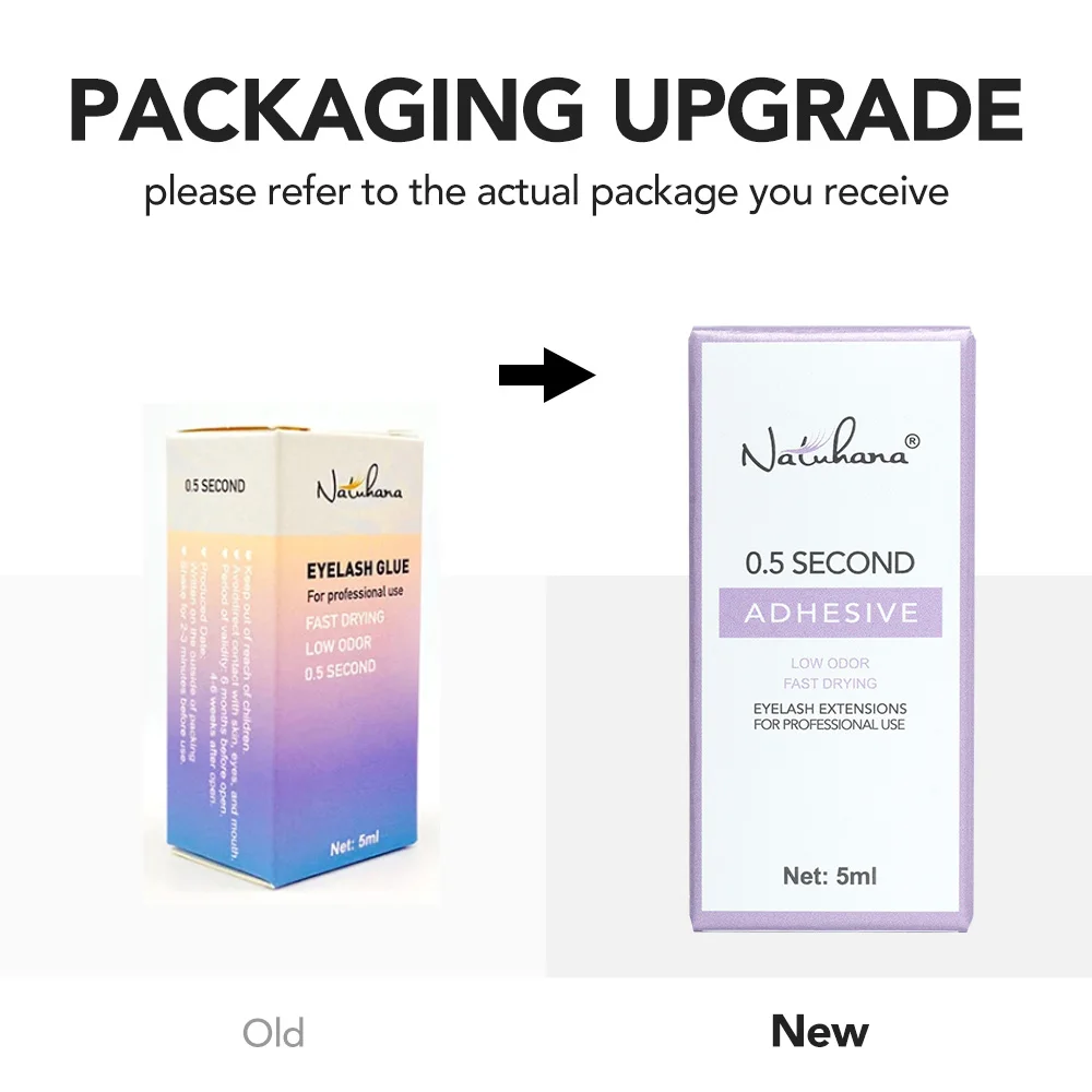 NATUHANA كاذبة رمش الغراء مقاوم للماء العين لاش أدوات التجميل الرموش الصناعية لاصق واضح أبيض داكن-أسود أدوات ماكياج