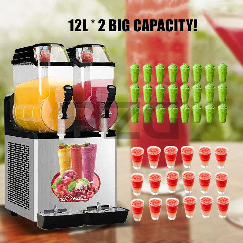 Commercial Frozen Drink Slush Slushy Making Machine Smoothie Maker Electric Snow Melting Machine