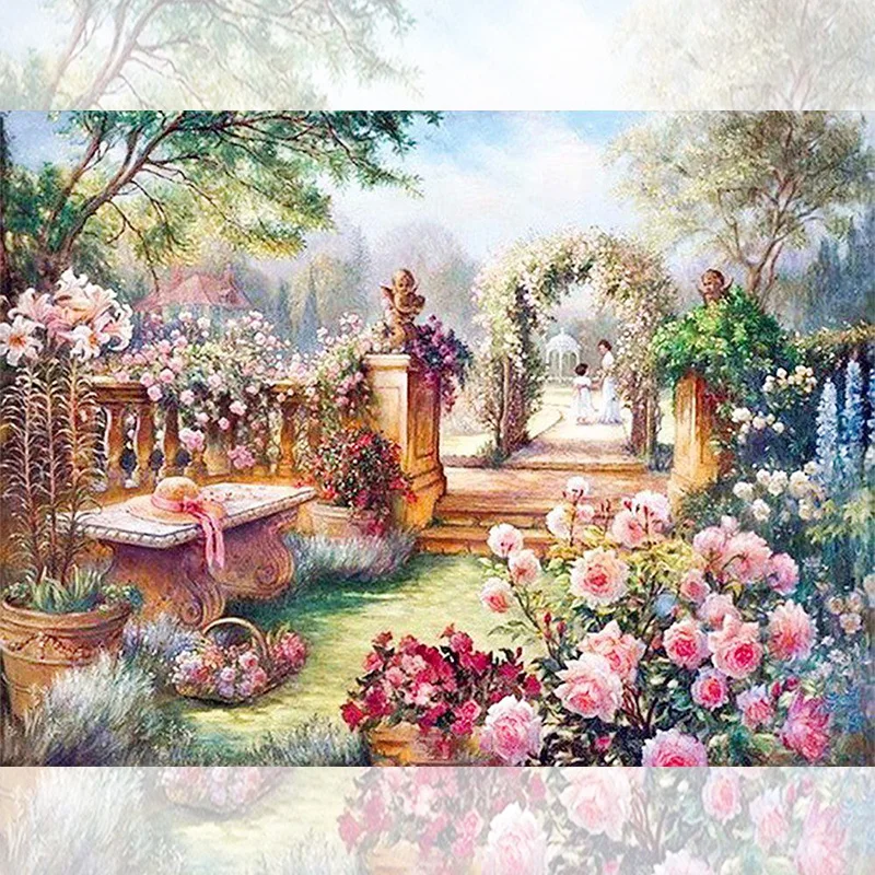 5D nuova collezione 2024 diamante ricamo giardino scenario mosaico arte kit pittura diamante scenario punto croce regalo