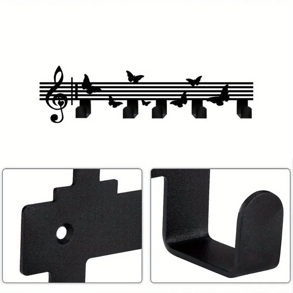 CIFBUY Iron Wall Art Harmonica Butterfly Metal Key Rack Decor Rustic Accent Storage Organizer For Home Entryway Office Vintage
