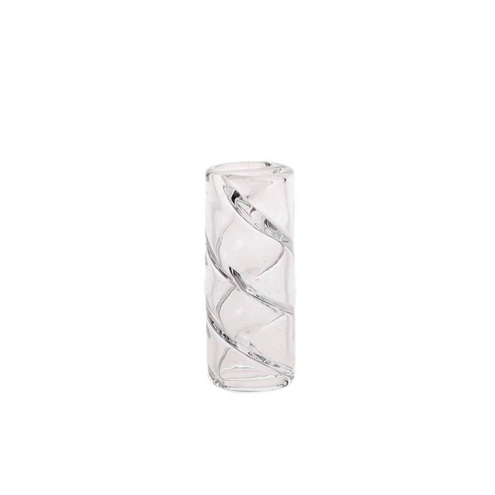 D12MM H30MM Stripe Color Mini Glass Cigaret Pipe Filter Tips Round Mouth for Dry Herb Tobacco Rolling Drip Thick Pyrex Mouthtip view 4