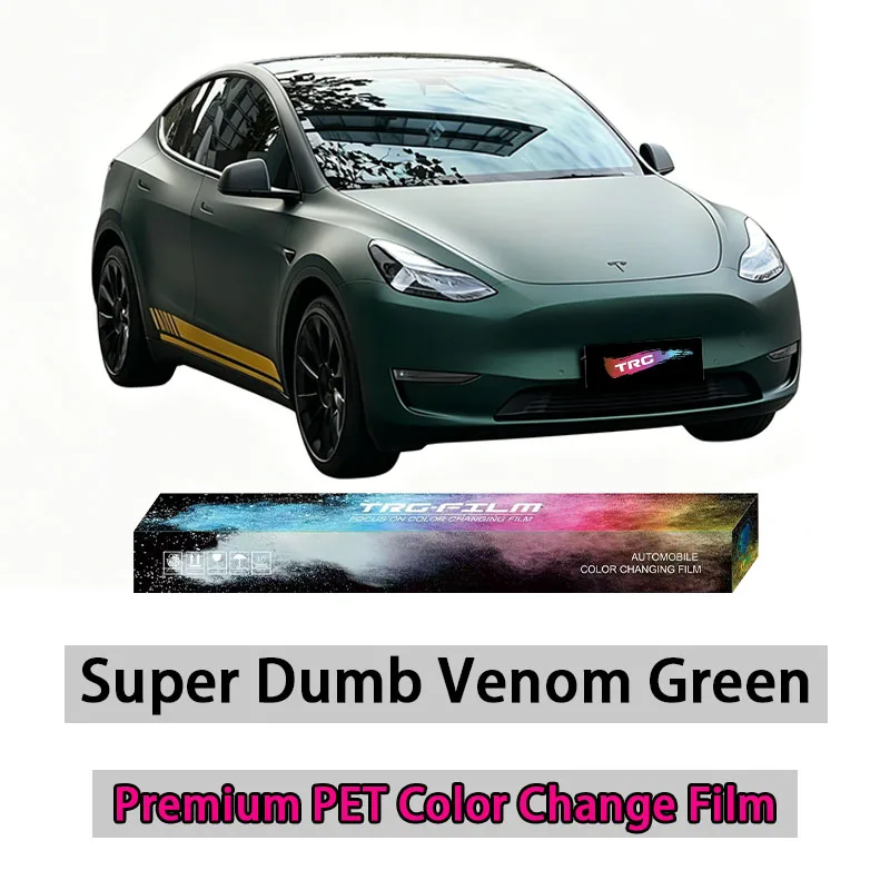 

TRG film high-quality vehicle color change film: Super matte Venom Green (matte PET vinyl film - original car paint series)