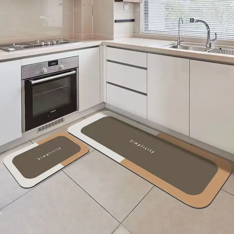 VIAKMA Minimalist Eco Diatomite Counter Mat, Quick Dry Non-Slip Tile, Absorbent Kitchen Rug, Oil-Proof Surface, Easy Wash