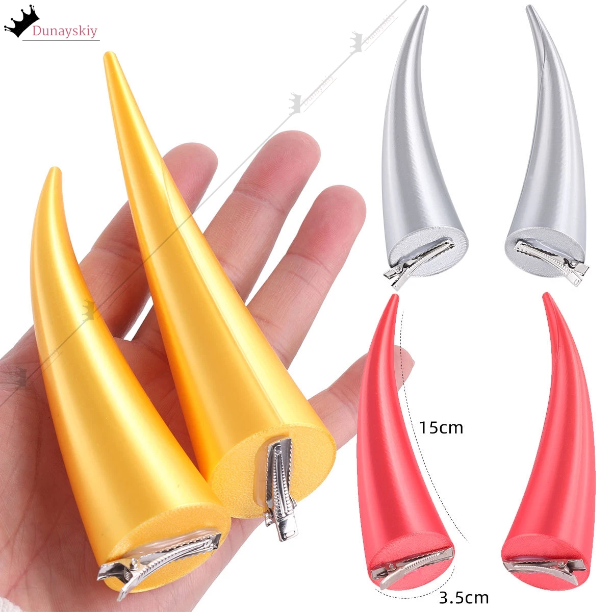 ハロウィンテロコスプレ衣装悪魔ホーンヘアアクセサリー 2PC 15*3.5 センチメートルゴシック悪魔ホーンゴーストヘアピンロールプレイ小道具スーツ