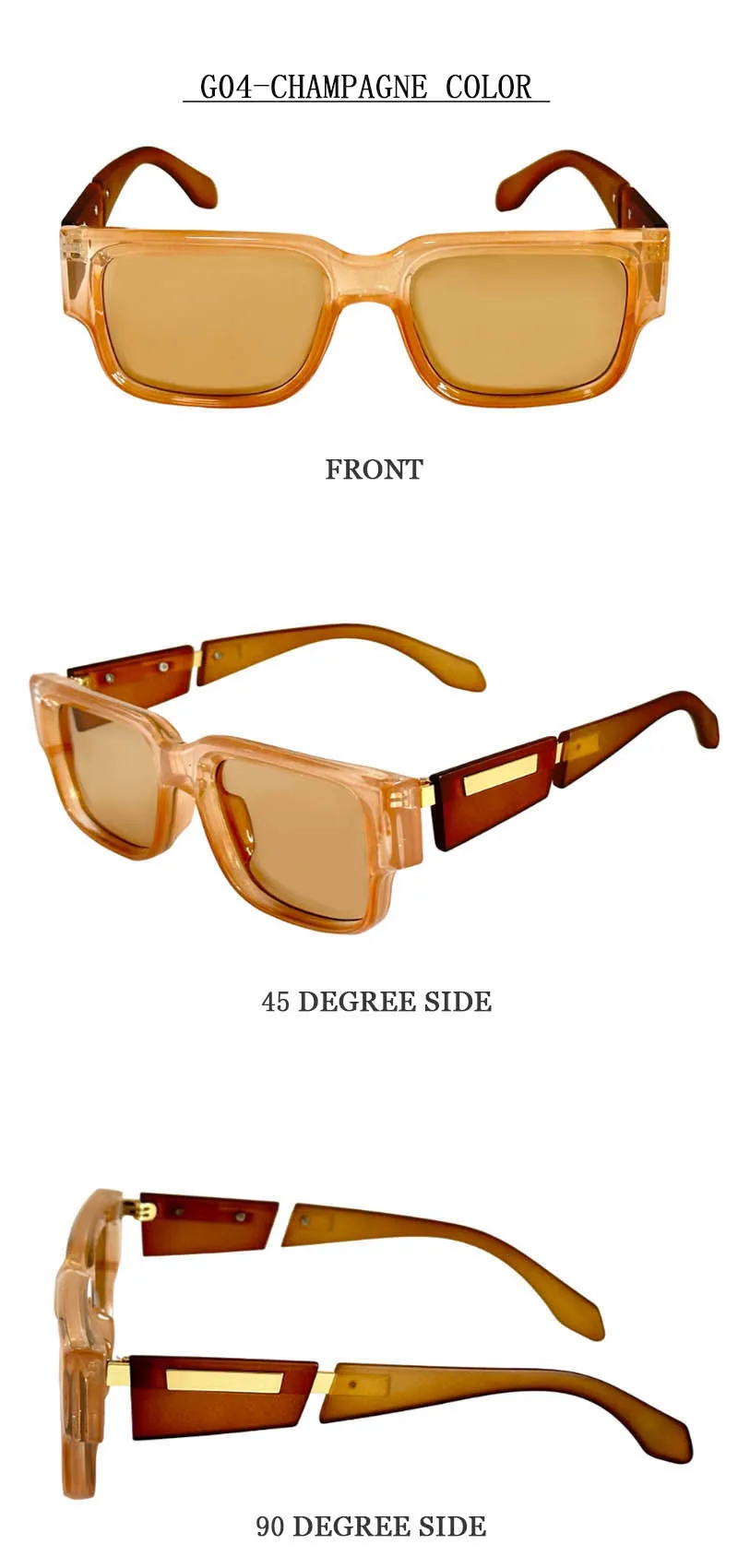 Quadratische Sonnenbrille für Herren, Vintage-Luxus-Sonnenbrille für Damen, 2025, Retro-Mode, Brille, Urlaub, Gafas De Sol Hombre, Lunette Soleil Femm – Detail 16