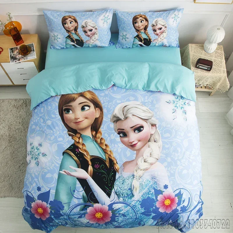 Disney Mermaid Ariel Frozen Princess Anna Elsa Bedding Sets Duvet Cover Set HD Comforter Cover for Kids Bedclothes Bedroom Decor