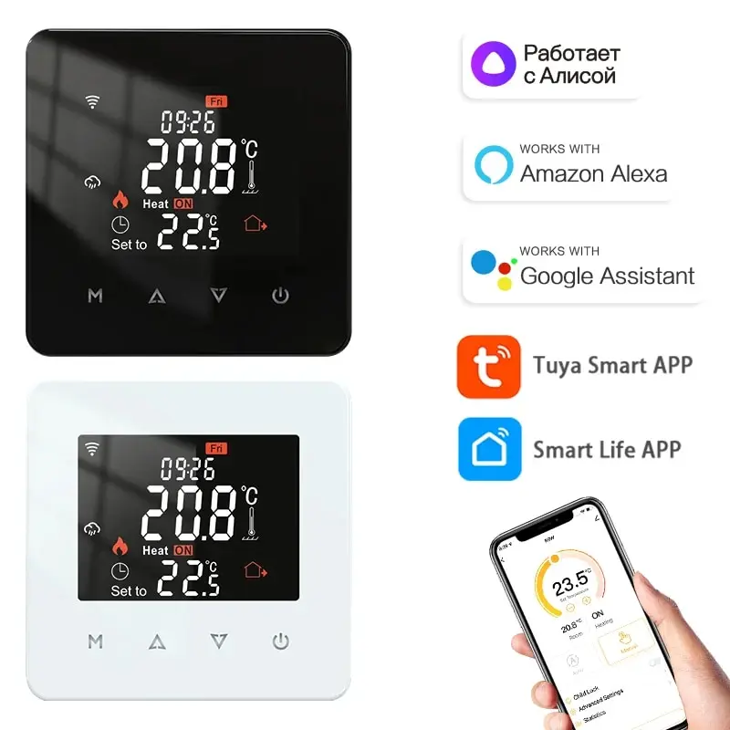 Tuya Smart Home Thermostat Water Electric Warm Floor Heating Gas Boiler WiFi Temperature Remote Controller with Google Alexa