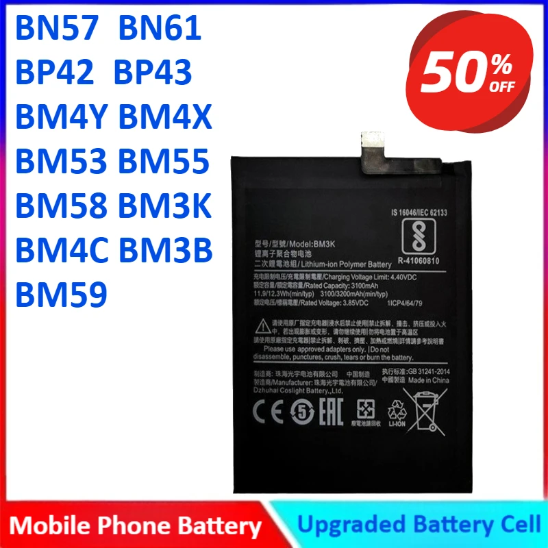 

Mobile Phone Battery For Xiaomi Mi Mix 1 2 2S 3 4 Mi 11 Mi11 Lite Ultra Poco X3 F3 Redmi K40 10T 11T Pro