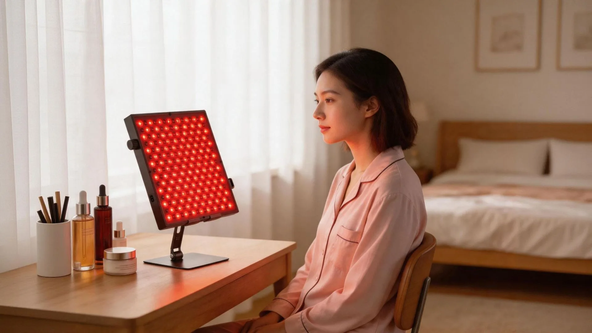 LED-Rotlicht-Panel 660 Nm Nahinfrarot 850 Nm Tischgerät mit Einstellknopf Infrarot-Beleuchtungsgerät für Schönheitsanwendungen – Detail 10