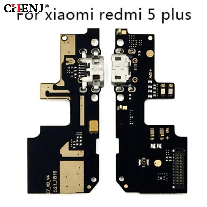 1pc USB Charging Port Charger Board Flex Cable For Xiaomi Redmi 5 Plus Dock Plug Connector With Microphone Flex Cable