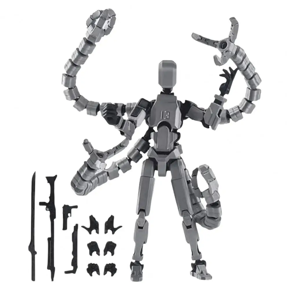 14cm Robot Action Figure With Long Tentacles Accessory Movable Joints 3D Printed Model Articulated Dummy Figurine Decoration