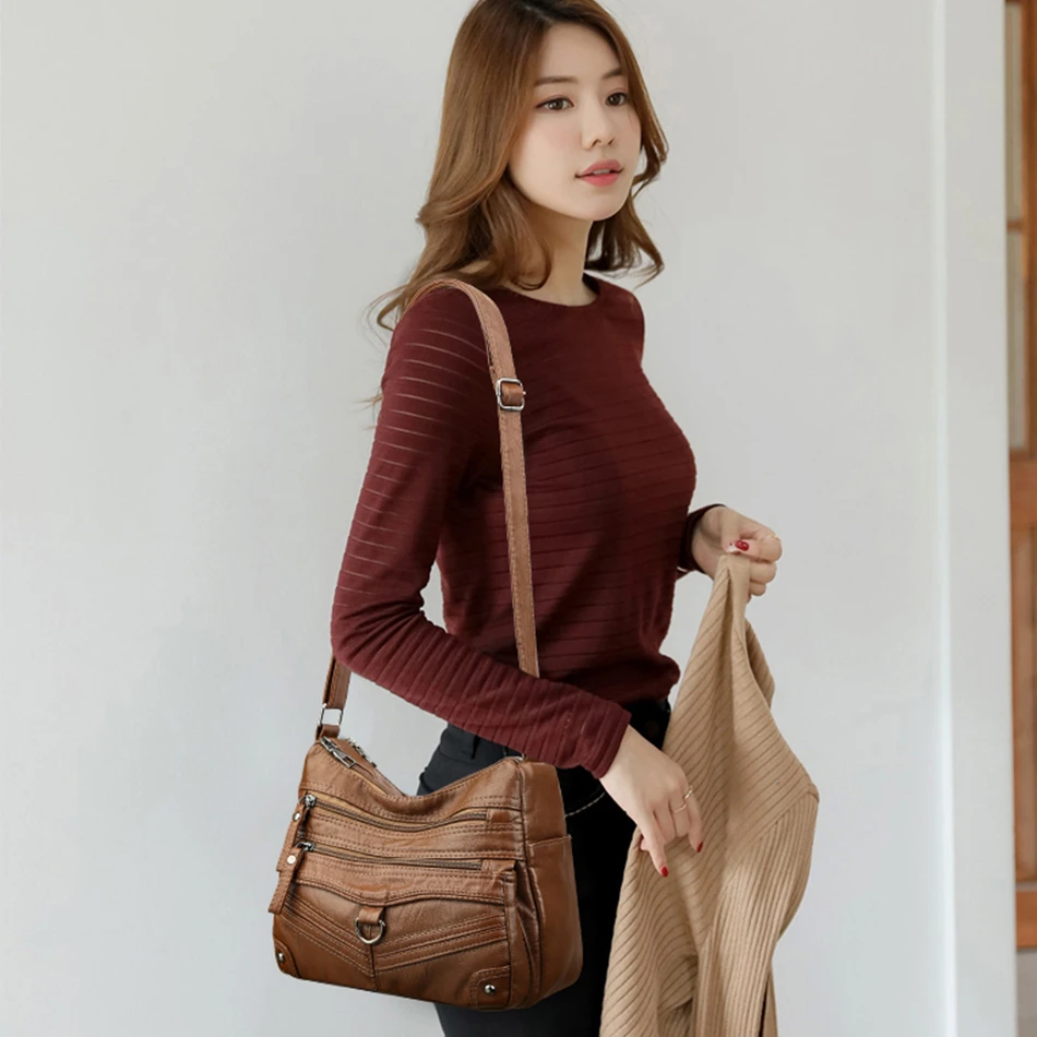 Soft Pu Leather Purses and Handbags 2024 High Quality Women\'s Messenger Bag Luxury Designer Ladies Crossbody Shoulder Bags Sac