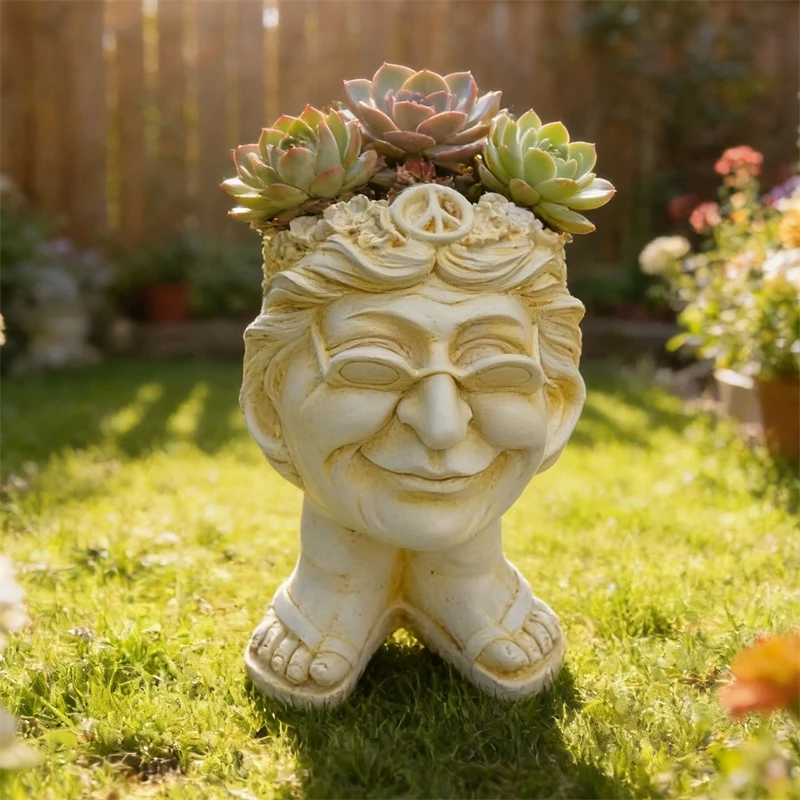 Resin Slipper Planter Funny Shoe Flower Pot Garden Ornament Outdoor Yard Decor For Gardeners Seniors Birthday Housewarming Gift - view 6