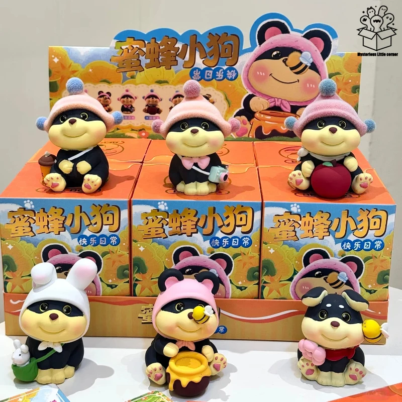 

Милая пчела, щенок, счастливая повседневная глухая коробка, мультяшная креативная периферийная фигурка, офисное украшение для рабочего стола, милый подарок-сюрприз для девочек