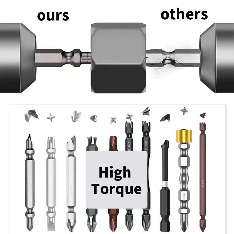 65mm/100mm Non-slip PH2 Magnetic Batch Head Cross Screwdriver Hardness Drill Bit Screw Driver Hand Tools 1/2/5/10pcs