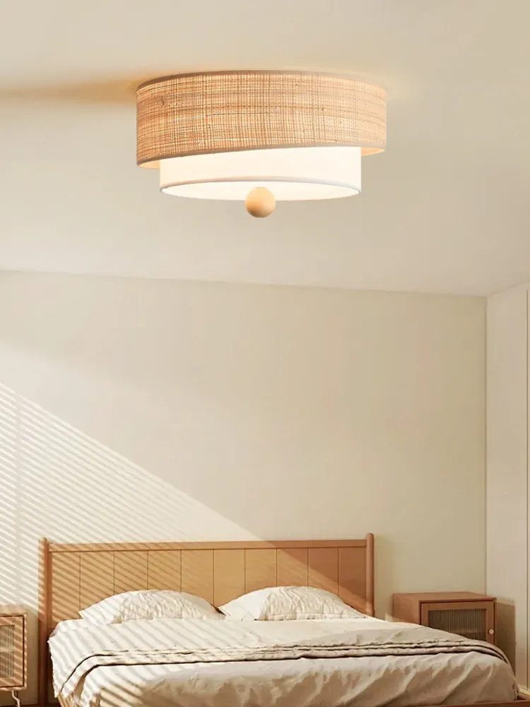 Bedroom ceiling light with ancient style, creamy warmth, romantic creativity, circular book, Lafite grass room light