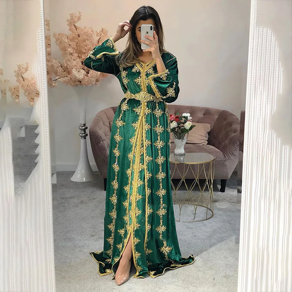 Laxsesu Dubai Moroccan Caftan Green Evening Dresses Special Occasion Saudi Arabia Lace Prom Dresses 2022 Vestidos De Fiesta