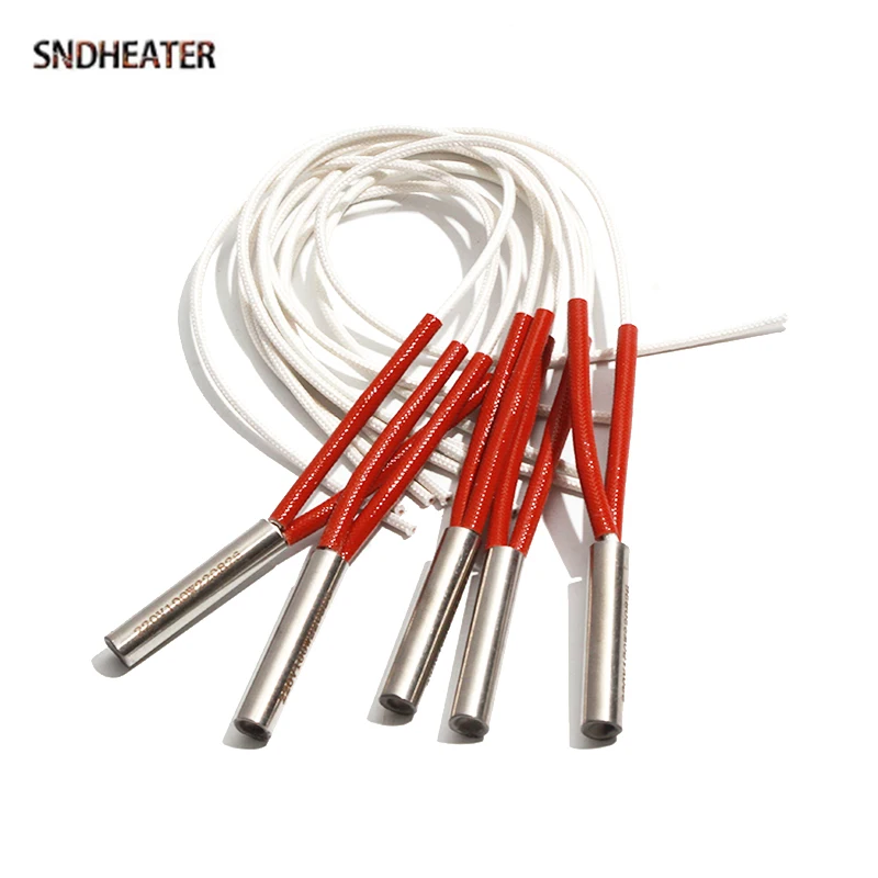 SNDHEATER 110V 220V Stainless Steel Cartridge Igniter Rod Heater 8MM 130W-150W Hot Stove Heating Element 50/52/55/58/60MM 5pcs