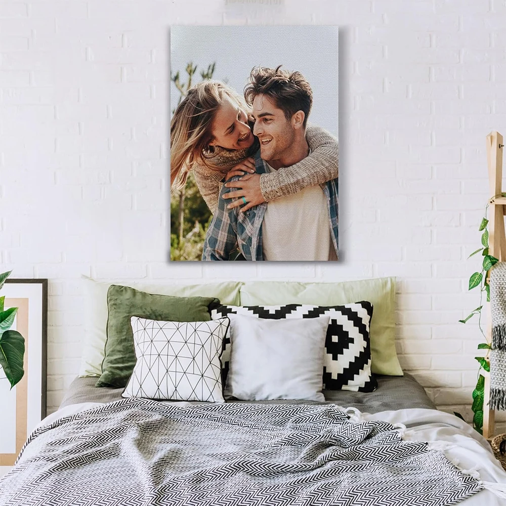 1pc Frameless Personalize Custom Photo couple Hand Painted Canvas Oil Paintings Video Game Wall Pictures Print For Gamer Room