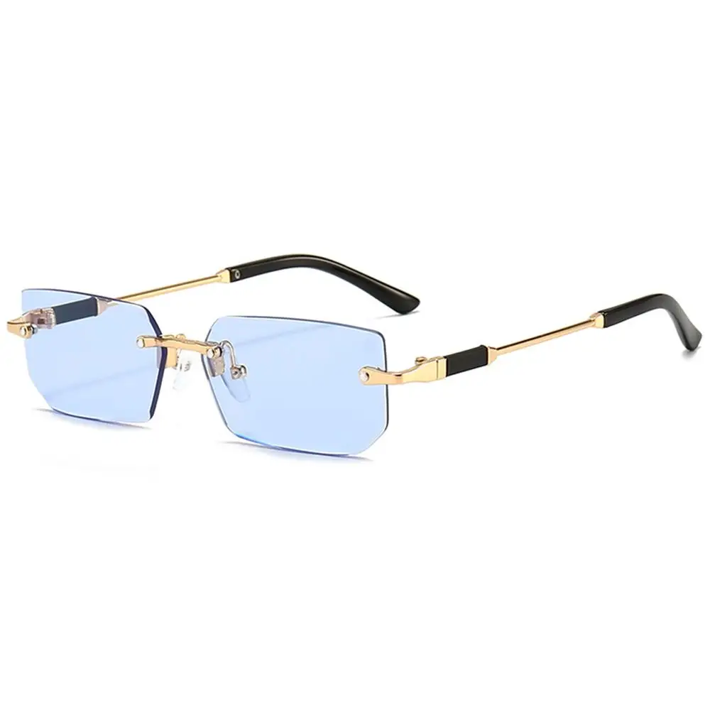 Rimless Sunglasses Rectangle Fashion Popular Women Men Shades Small Square UV400 Sun Glasses For Female Male Traveling Oculos