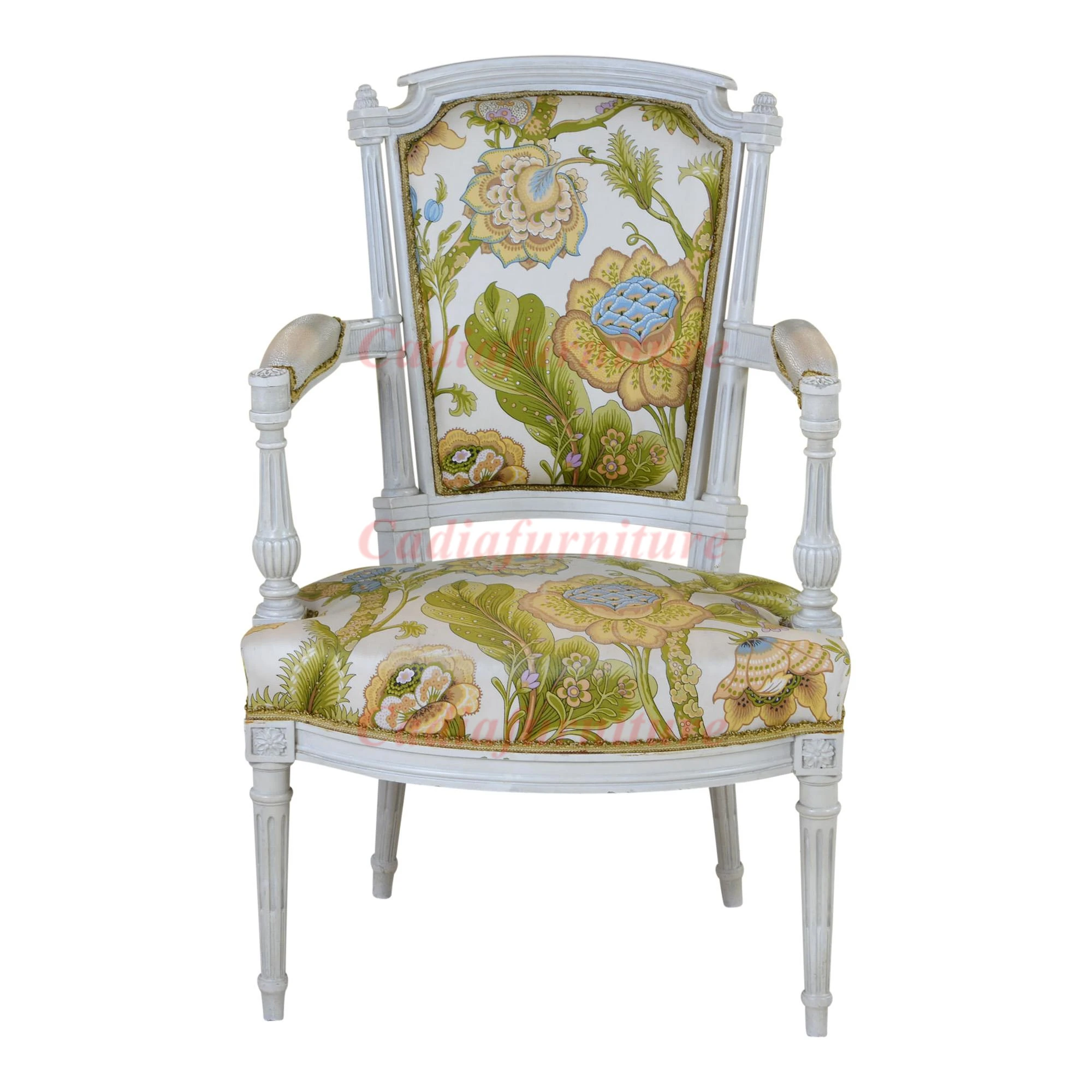 Solid Wood Accent Chair Fabric Single Chair for Living Room Luxury Leisure Chairs