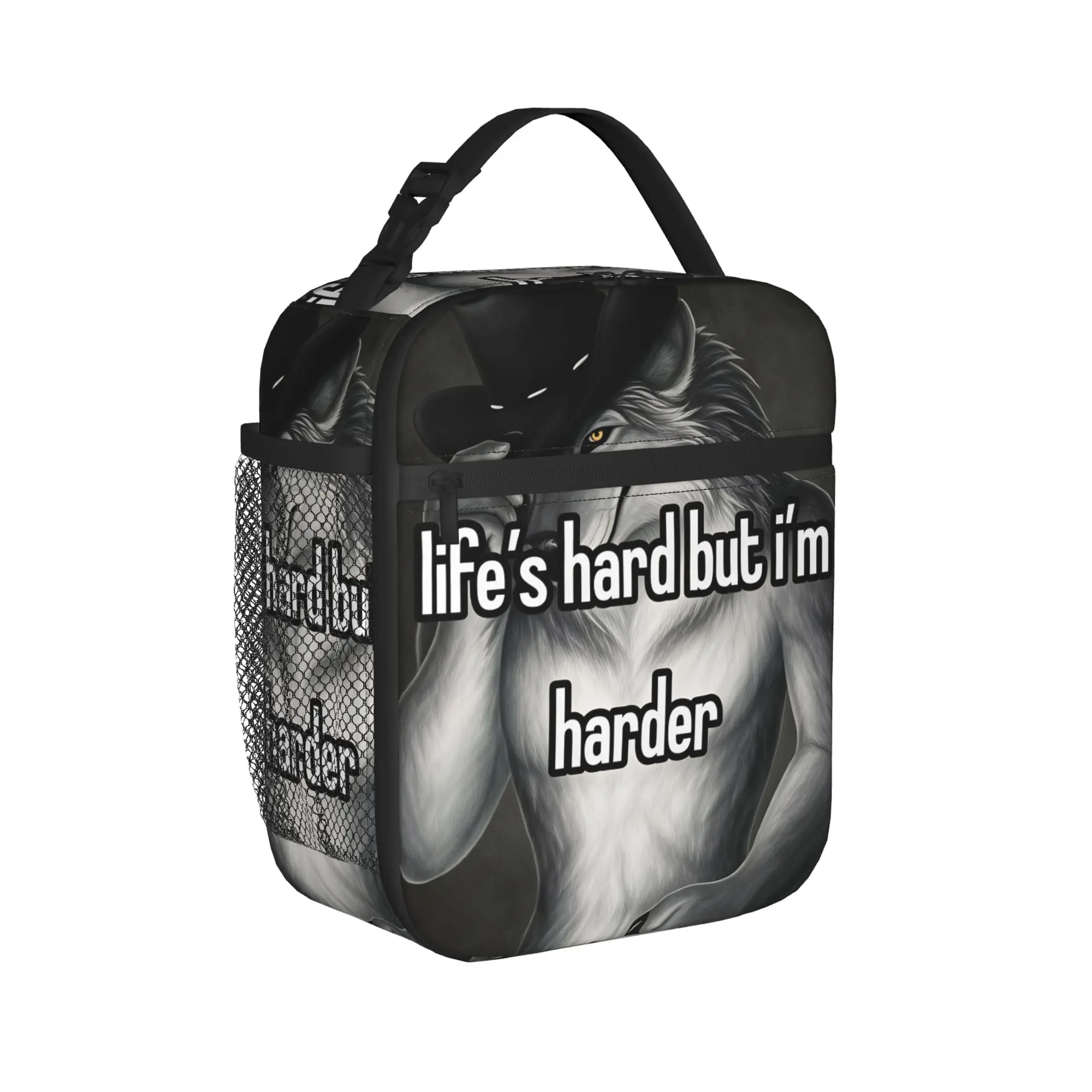 Cowboy Wolf Tough Spirit Lunch Bag Outdoor Picnic Lunch Box For Unisex Print Thermal Lunch Bags Oxford Portable Cooler Bag