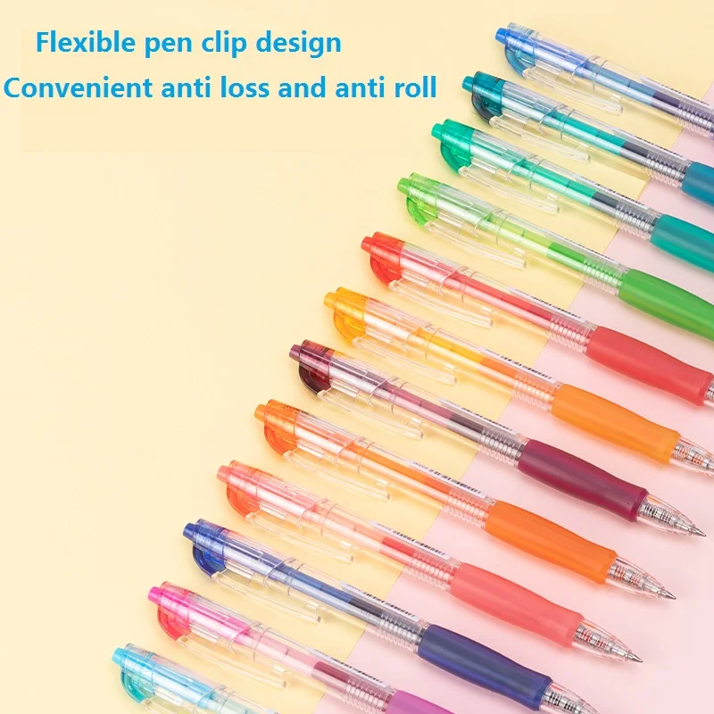 Deli Candy Color Gel Pen 12Pc/Set 0.5mm Learning Classification Mark Signature Pen Birthday Gifts For Children kawaii Stationery