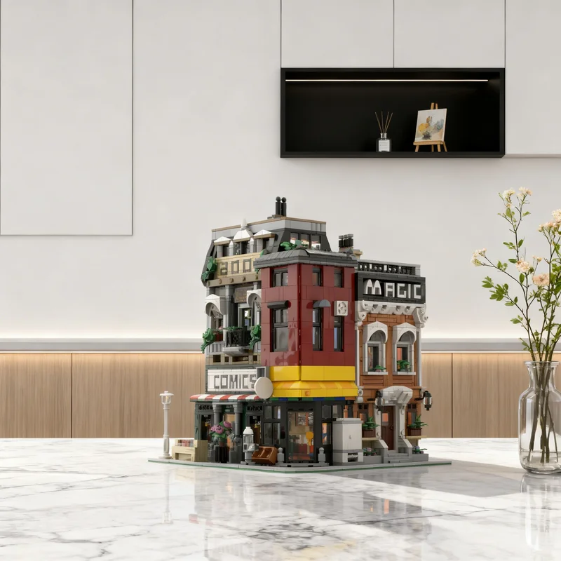 

3255pcs MOC Comic Store Event Hall And Deli Of Tudor Streetscape Model Building Blocks DIY Creative Gift Display Decor Premium