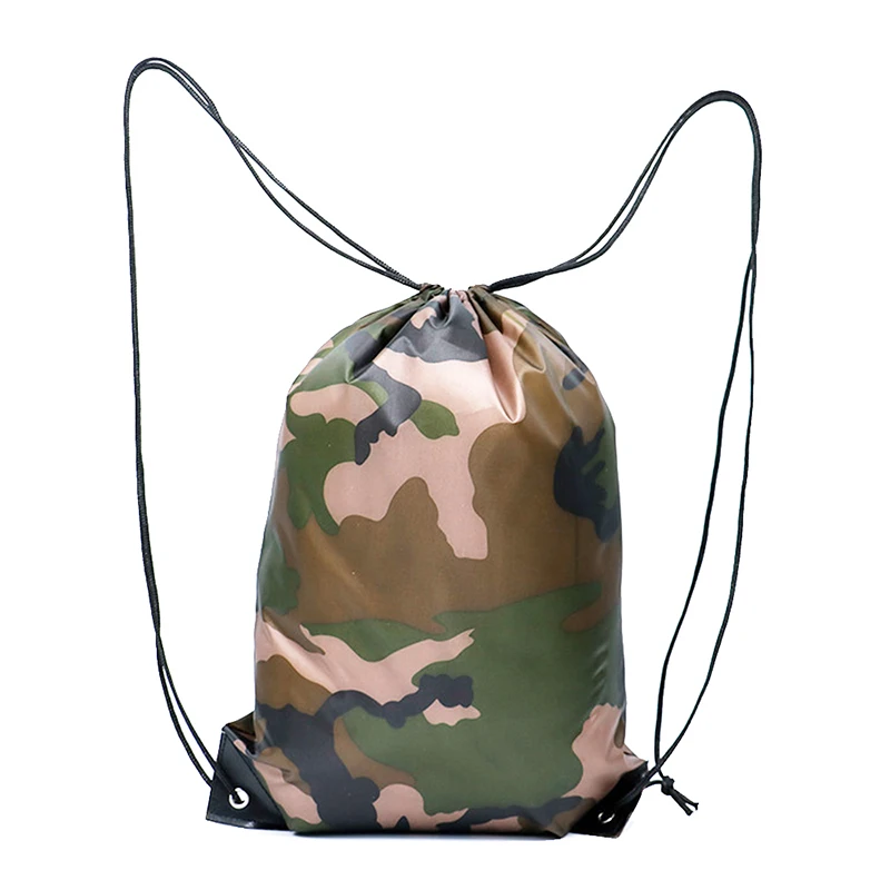 5-50pcs Camouflage Pattern Drawstring Bags Backpack Bag Green Brown Black Olive Military Camo Woodland Army Sport String Bag