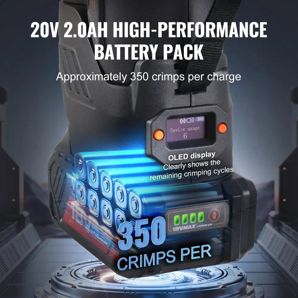 مجموعة أدوات تجعيد الأنابيب الاحترافية مع بطارية و6 فكي للسباكة ووصلات HVAC