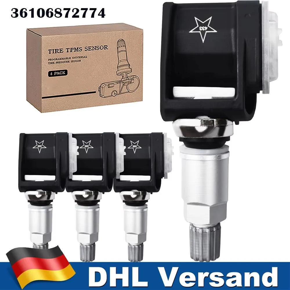 4 SZT. Nowe, wysokiej jakości czujniki ciśnienia w oponach TPMS 36106872774 do BMW serii 3 5 6 7 8 G20 G21 G30 G31 G38 G32 G11 F91 G14 G15 F92 X3 G01 F97 X4 G02 X4 F98 X5 G05 X6 G06 X7 G07 530i 540i (4PCS)