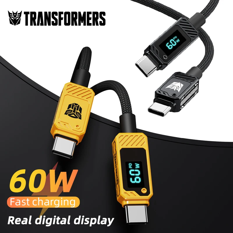 Transformer 100W USB Type C To USB C Cable USB-C PD Fast Charging Charger Wire Cord For Macbook Samsung Type-C Nylon Cable 1M