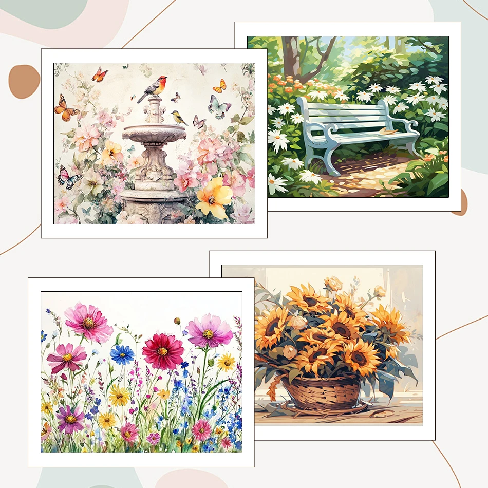 

RUOPOTY Painting By Numbers Acrylic Paints Diy Crafts Draw Flowers 40X50cm For Handiwork Color Markers Canvas Wall Art Paint Kit