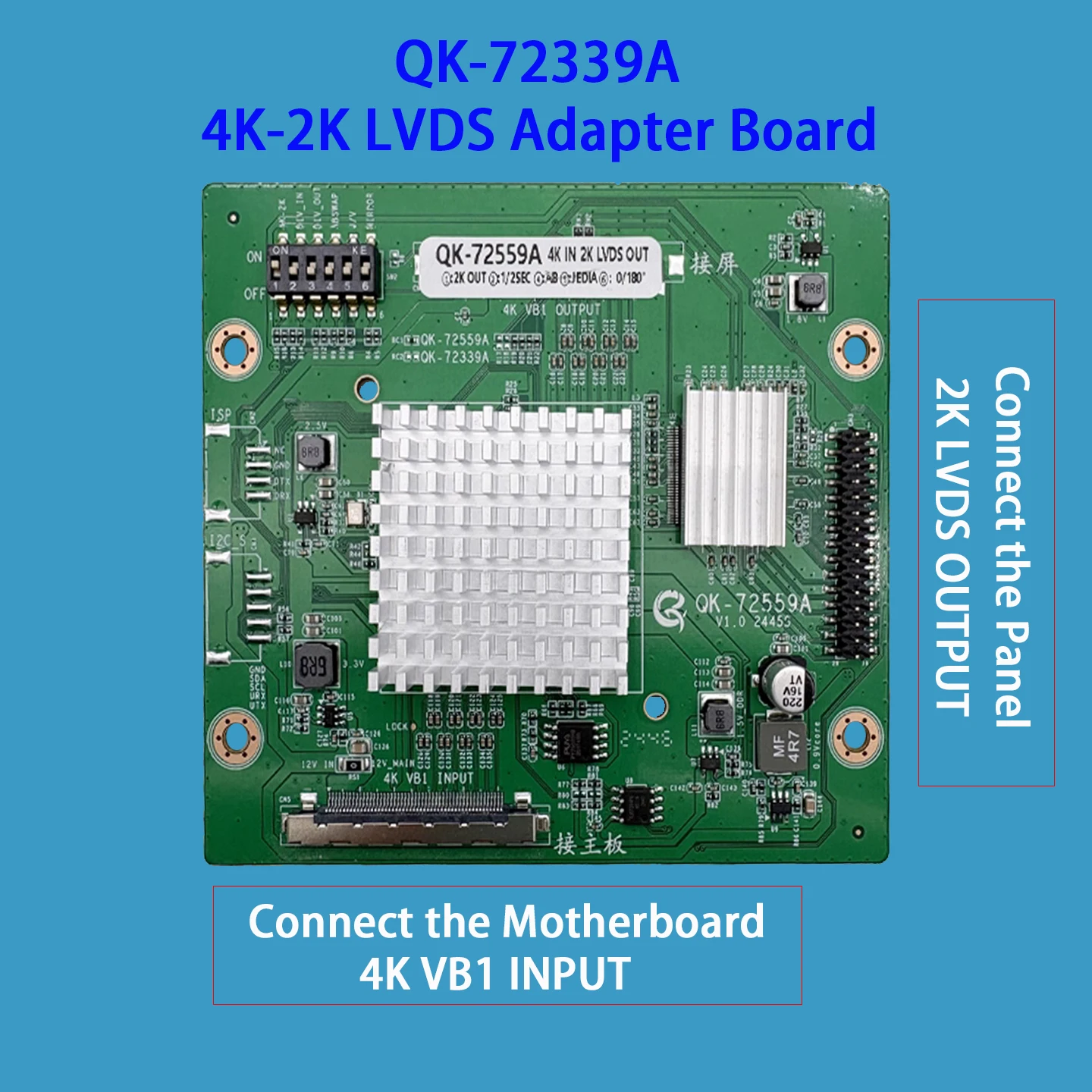 QK-72559A 4K to 2K LVDS Converter Adapter Board Card Plate Connector Inverter for Samsung for LG for SONY TV Screen