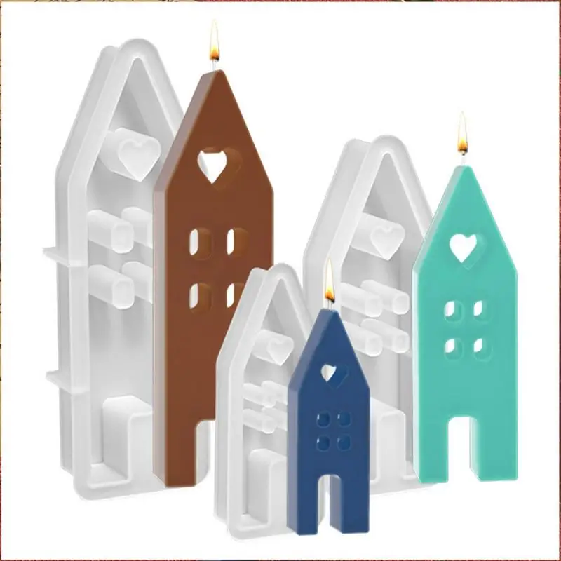 New 2024 House Candle Mold DIY Villa House Candle Making Tool silicone Molds Christmas House Decoration Handmade Gift