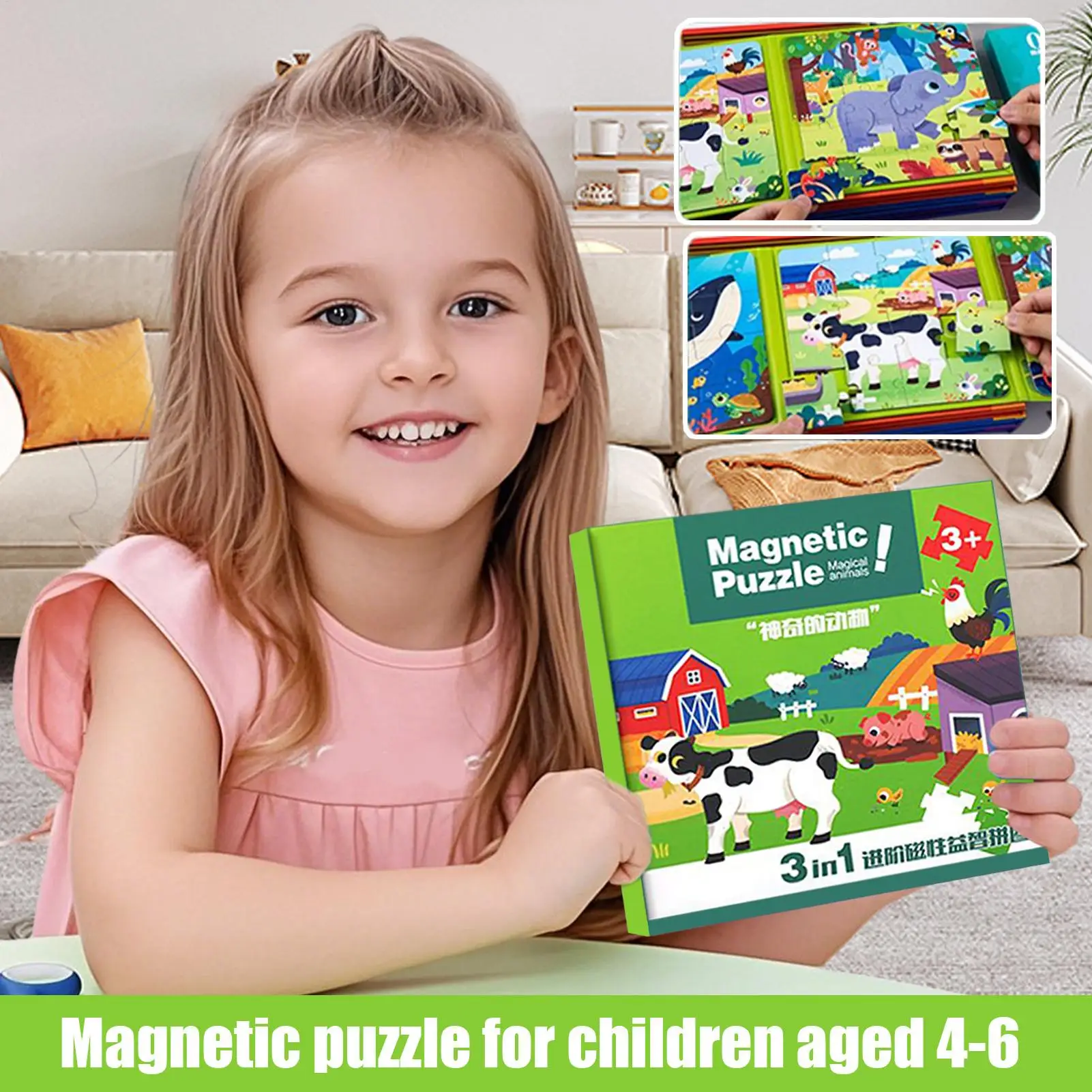 Magnetische Szene Puzzles Spiele für Kinder Beschäftigt Ruhig Cartoon Tier Puzzle Buch Baby Pädagogisches Montessori Spielzeug kinder Geschenke